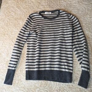 Everlane cashmere crew gray stripe size small